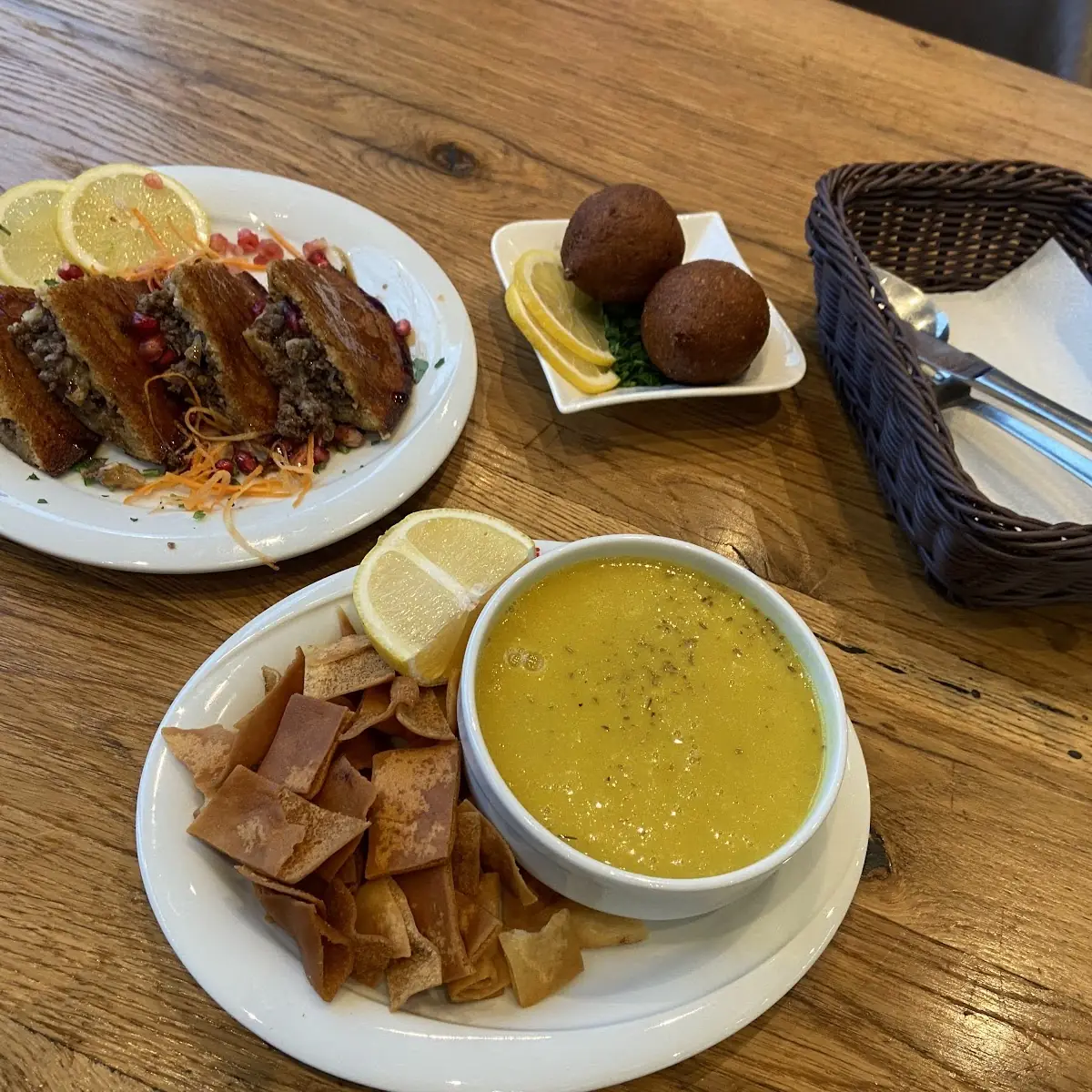 كبة صاجية كبة مقلية شوربة عدس, Marina Restaurant & Café